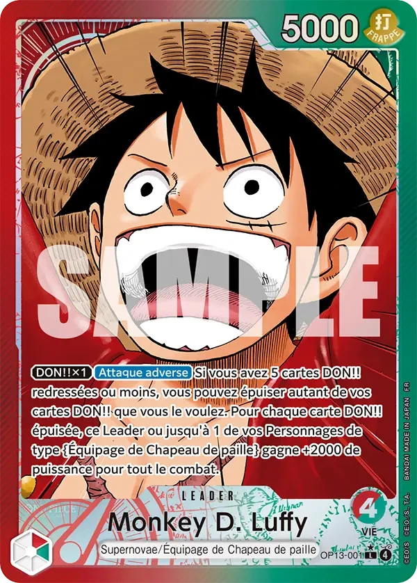 モンキー・D・ルフィ (OP13-001) - ONE PIECEカードゲーム · OPlayTCG