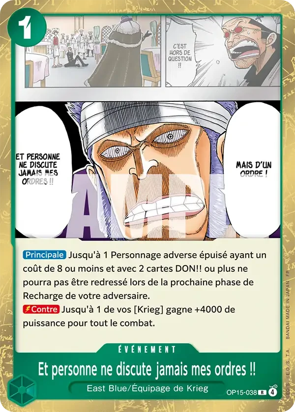 Et personne ne discute jamais mes ordres !!