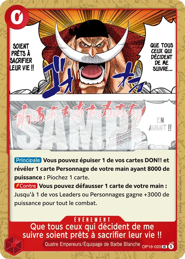 Que tous ceux qui décident de me suivre soient prêts à sacrifier leur vie !!