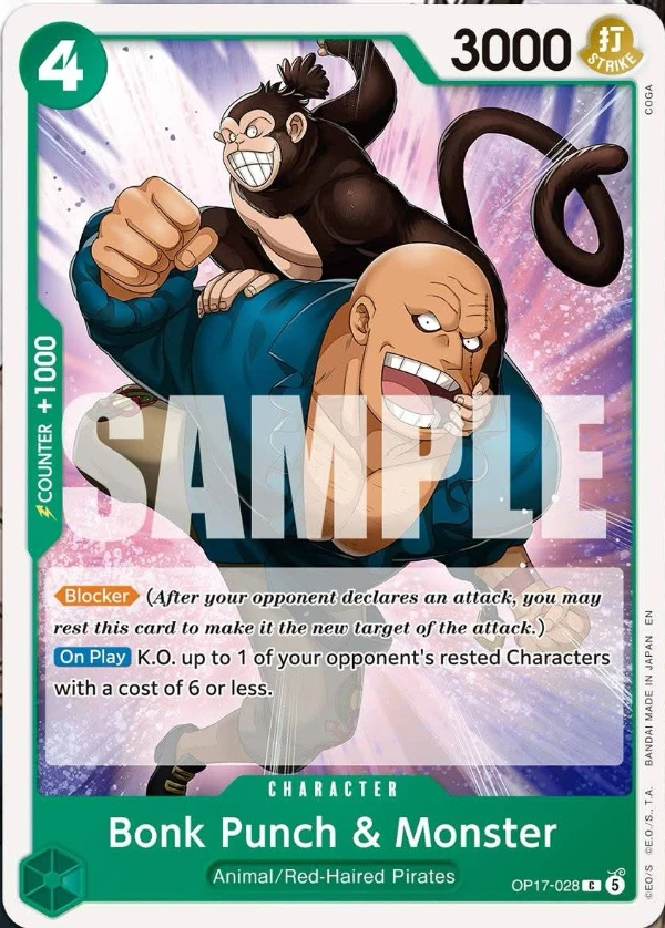 Bonk Punch & Monster OP17-028 - One Piece Card Game