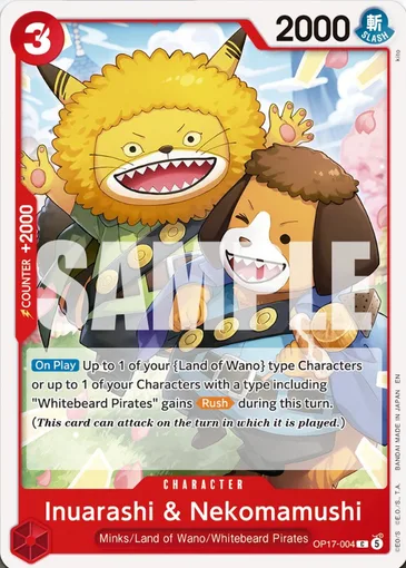 Inuarashi & Nekomamushi OP17-004 EN - One Piece Card Game