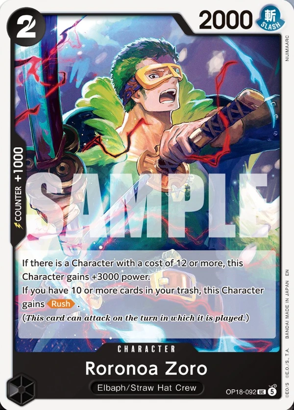 Roronoa Zoro (OP18-092) - One Piece Card Game · OPlayTCG